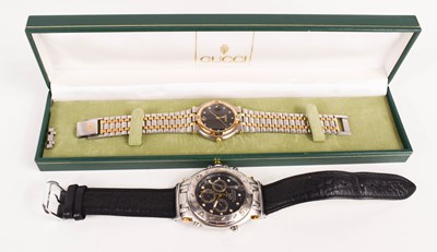 Lot 357 - A gentleman's vintage Gucci, diamond dial...