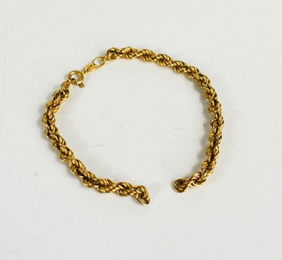 Lot 78 - A 9ct gold double rope twist chain bracelet, 4....