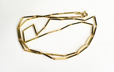 Lot 80 - A 9ct gold bar chain necklace, 55cm long, 4.87g.