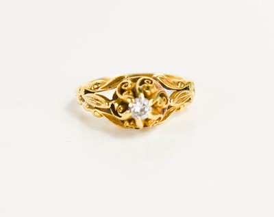 Lot 169 - An 18ct gold and diamond solitaire ring in the...