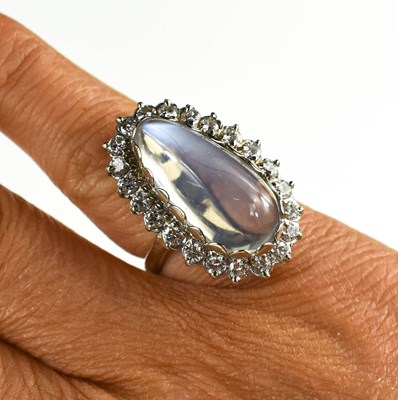 Lot 37 - A large and impressive moonstone and diamond...