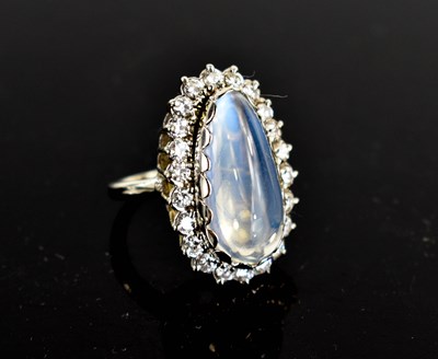 Lot 37 - A large and impressive moonstone and diamond...