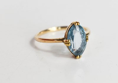 Lot 87 - A blue paste set dress ring, the oval stone of...