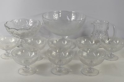 Lot 225 - A late 20th century sundae glass set, the...