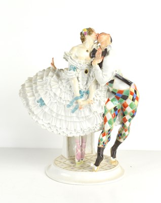 Lot 277 - A 20th century Meissen figure group of...