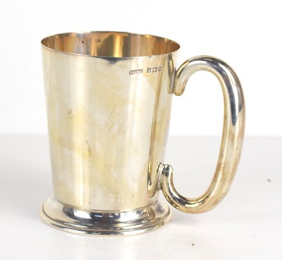 Lot 379 - A silver half pint christening mug, monogram...