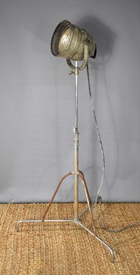 Lot 130 - A vintage studio spot light / lamp on a...