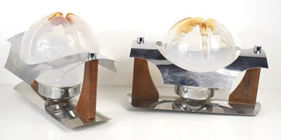 Lot 137 - A pair of Art Deco mid century opalescent...