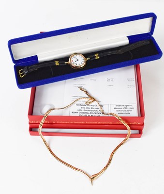 Lot 348 - A lady's vintage gold cased wristwatch, the...