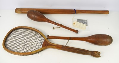 Lot 336 - An early 20th century lawn tennis fish tail...