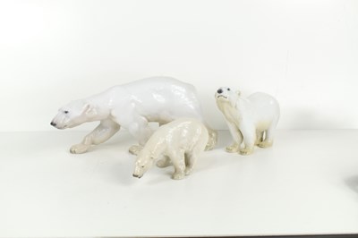 Lot 242 - Two Bing & Grondahl porcelain polar bears,...