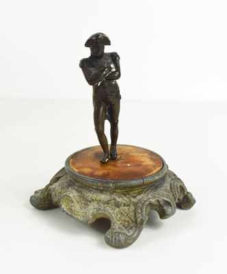 Lot 115 - A bronze figure of Napoleon, 19th century,...
