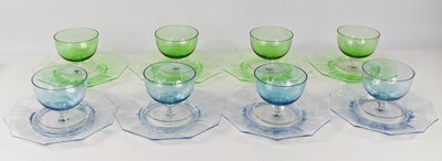 Lot 57 - A set of eight mid-century blue and green...