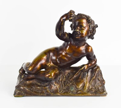 Lot 304 - A 19th century French bronze baby Bacchus,...