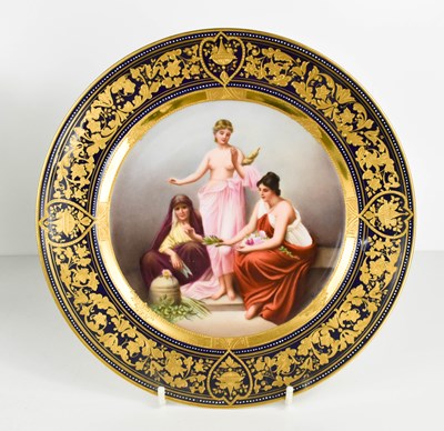 Lot 203 - A Vienna porcelain hand painted plate, Die...