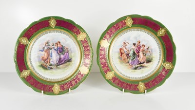 Lot 201 - A pair of Angelica Kauffman porcelain cabinet...