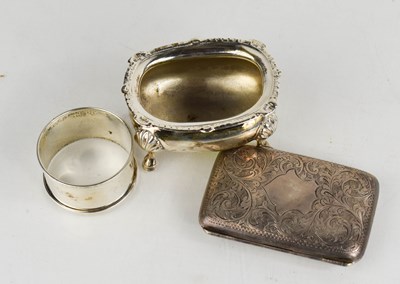 Lot 238 - A silver vesta case, engraved with scrollwork,...