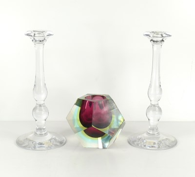 Lot 47 - A pair of Miller Rogaska crystal glass...
