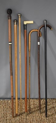 Lot 329 - A selection of walking canes, mostly 19th...