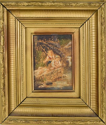 Lot 460 - A 19th century German oil on board, depicting...