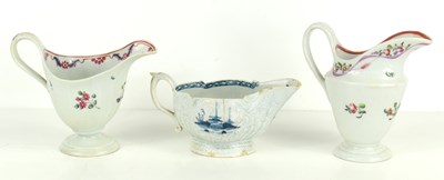 Lot 237 - An 18th century Liverpool blue and white sauce...