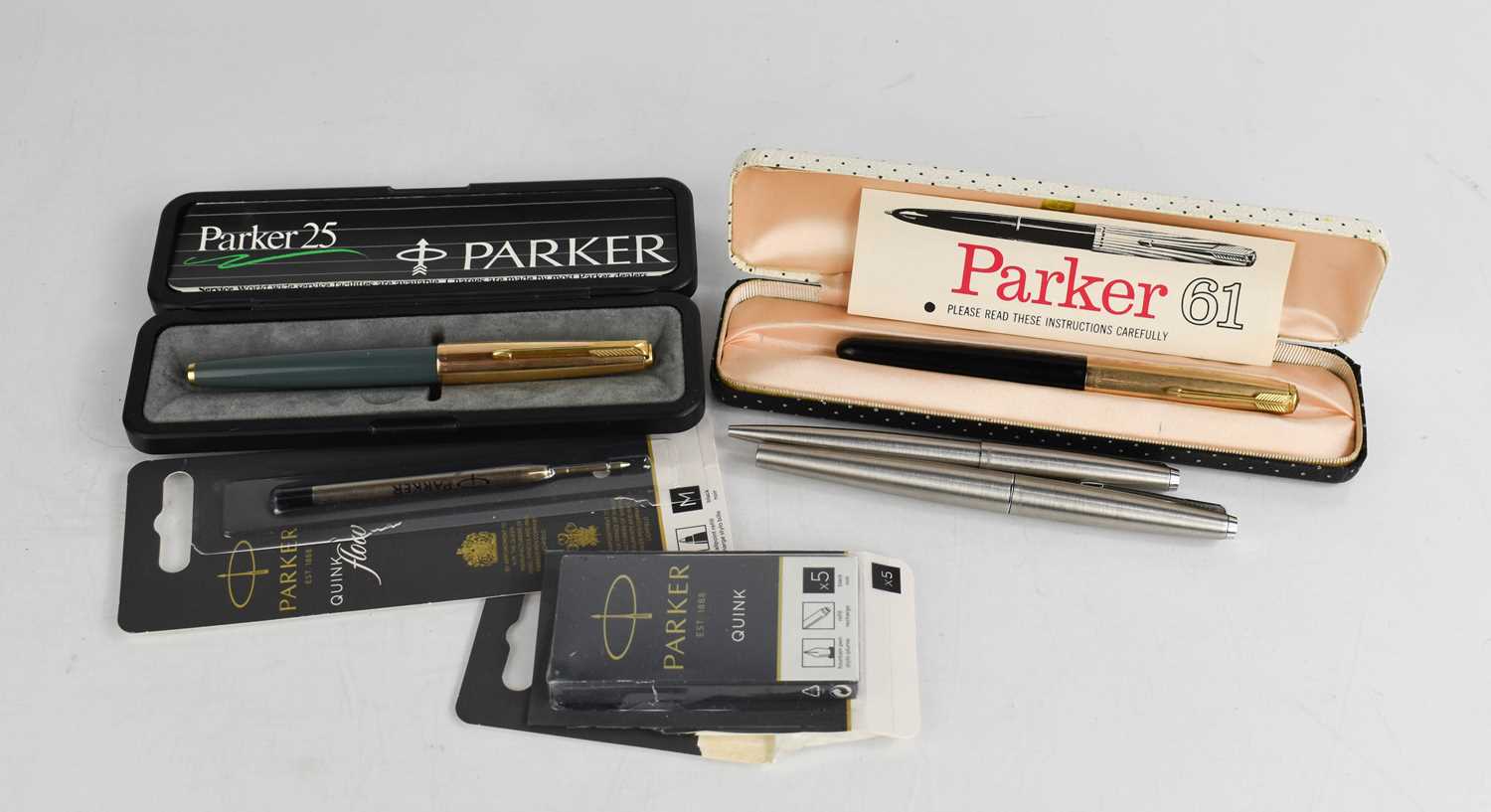 Lot 381 - Two 12ct rolled gold Parker fountain pens,...