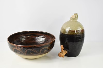 Lot 51 - A Studio pottery treacle glazed fruit bowl...