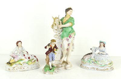 Lot 236 - A Meissen porcelain figure of a lady playing a...