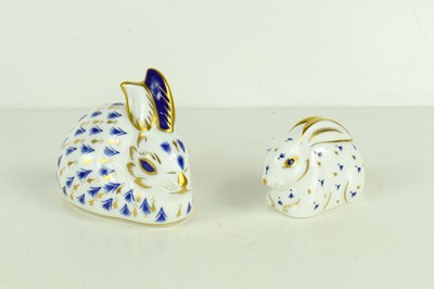 Lot 187 - Two Royal Crown Derby rabbit paperweights,...