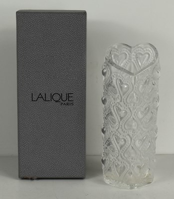 Lot 270 - A Lalique "Amour" heart shaped crystal glass...