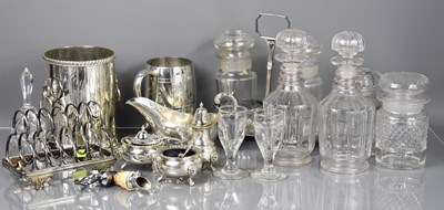 Lot 81 - A quantity of glass and silver plateware, to...