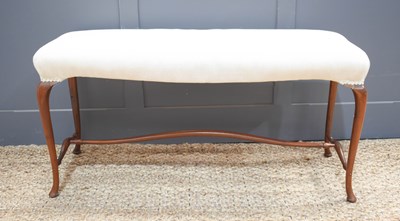 Lot 562 - A mahogany framed window seat, with cream...