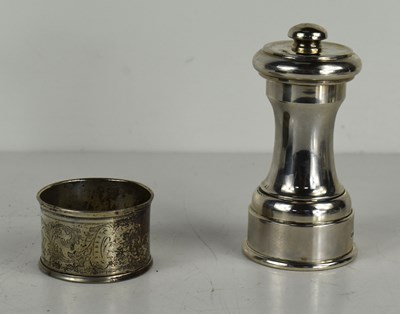 Lot 381 - A solid silver Peugeot pepper grinder,...