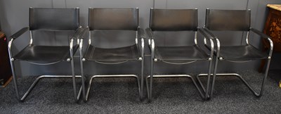 Lot 166 - A set of four Marcel Breuer style chrome and...