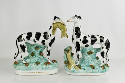Lot 113 - A pair of 19th century Staffordshire...