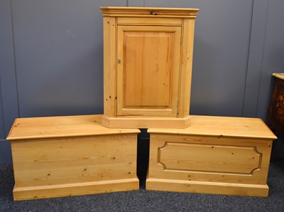 Lot 548 - A group of pine to include two blanket chests,...