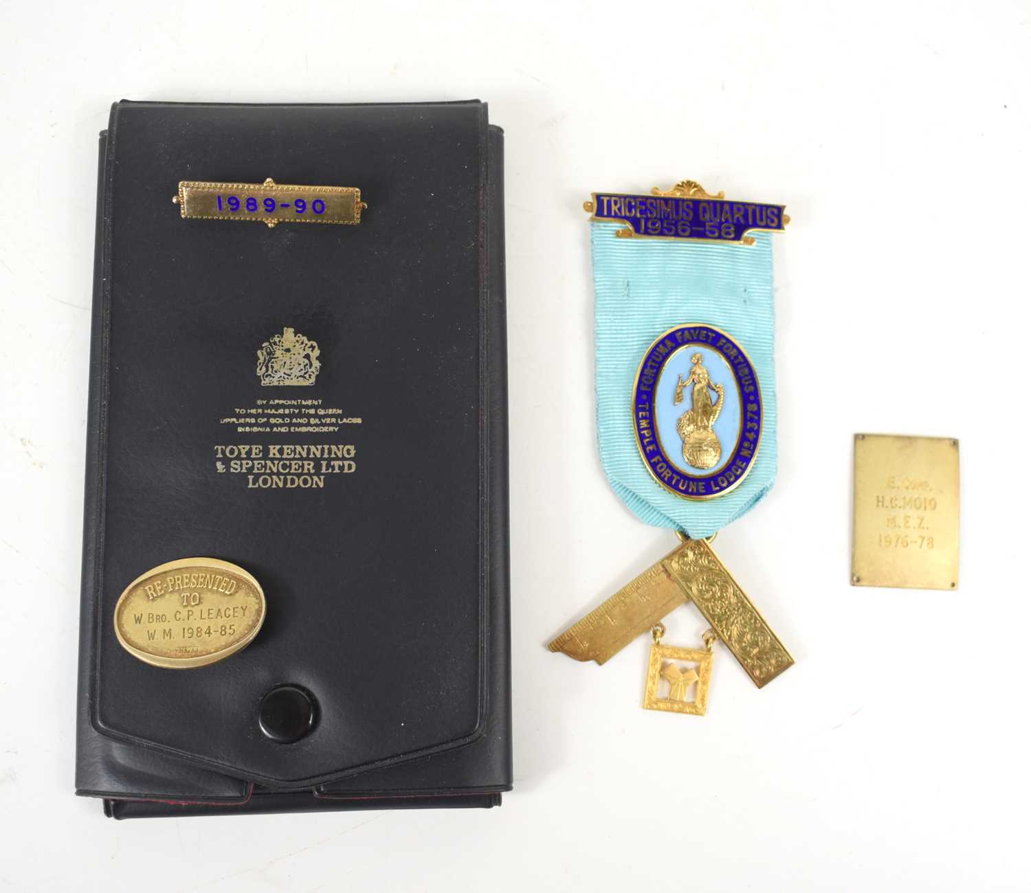 Lot 24 - Masonic Interest: A 15ct gold jewel on ribbon,...