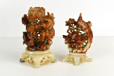 Lot 92 - A near pair of Chinese agate carvings, one of...