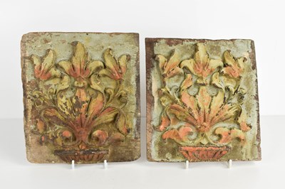 Lot 449 - A pair of painted and carved wall bosses or...