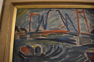 Lot 93 - Bengt Alwo (1916-1998): The Bridge, oil on...