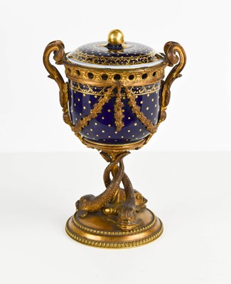 Lot 276 - A 19th century Sevres style porcelain cup and...