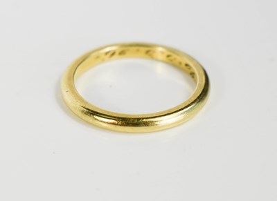 Lot 159 - A 22ct gold wedding band, sizeQ/R, 4.4g.