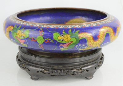 Lot 173 - A early 20th century Chinese cloisonne bowl...