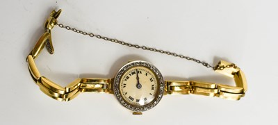 Lot 49 - An 18ct gold and diamond ladies wristwatch,...