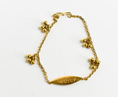 Lot 200 - A gold name bracelet the marquise shaped...