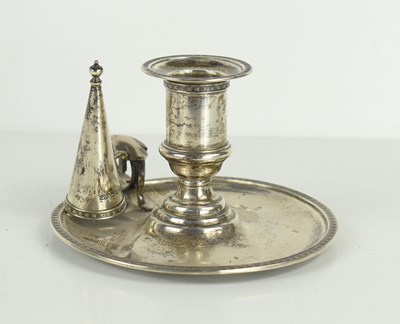 Lot 422 - An Edwardian silver chamberstick with a...