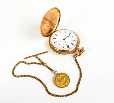 Lot 345 - A 14ct gold pocket watch by E Howard Watch Co....