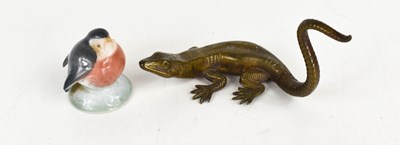 Lot 152 - A bronze figure of a salamander or lizard...