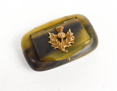 Lot 228 - A Scottish horn snuff box, the hinged lid with...