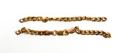 Lot 109 - A 9ct rose gold bracelet, with crab claw clasp,...